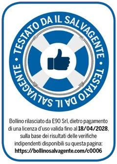 Bollino Servizio Sicuro Verificato rilasciato da Il Salvagente